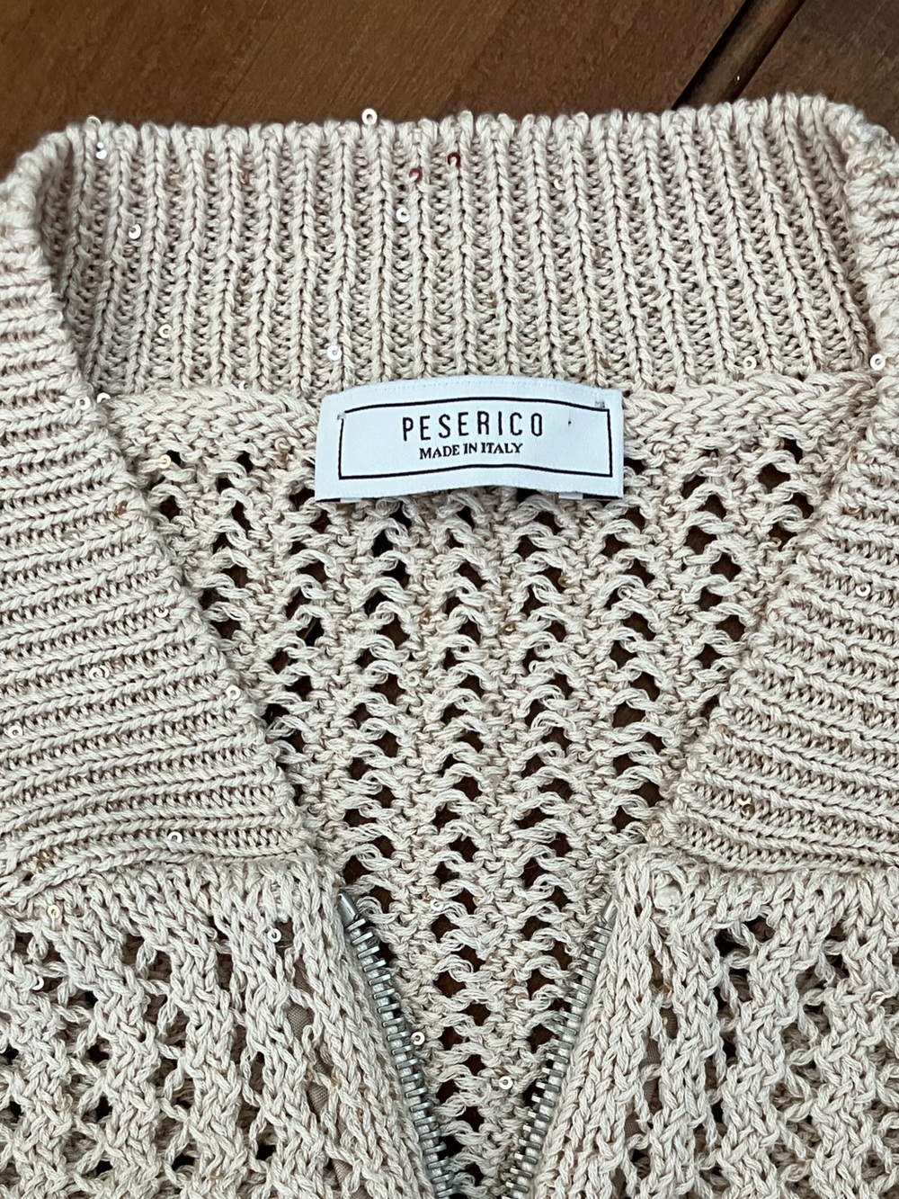 Peserico Sequin Open Kit Cardigan NWOT - Picture 4 of 6